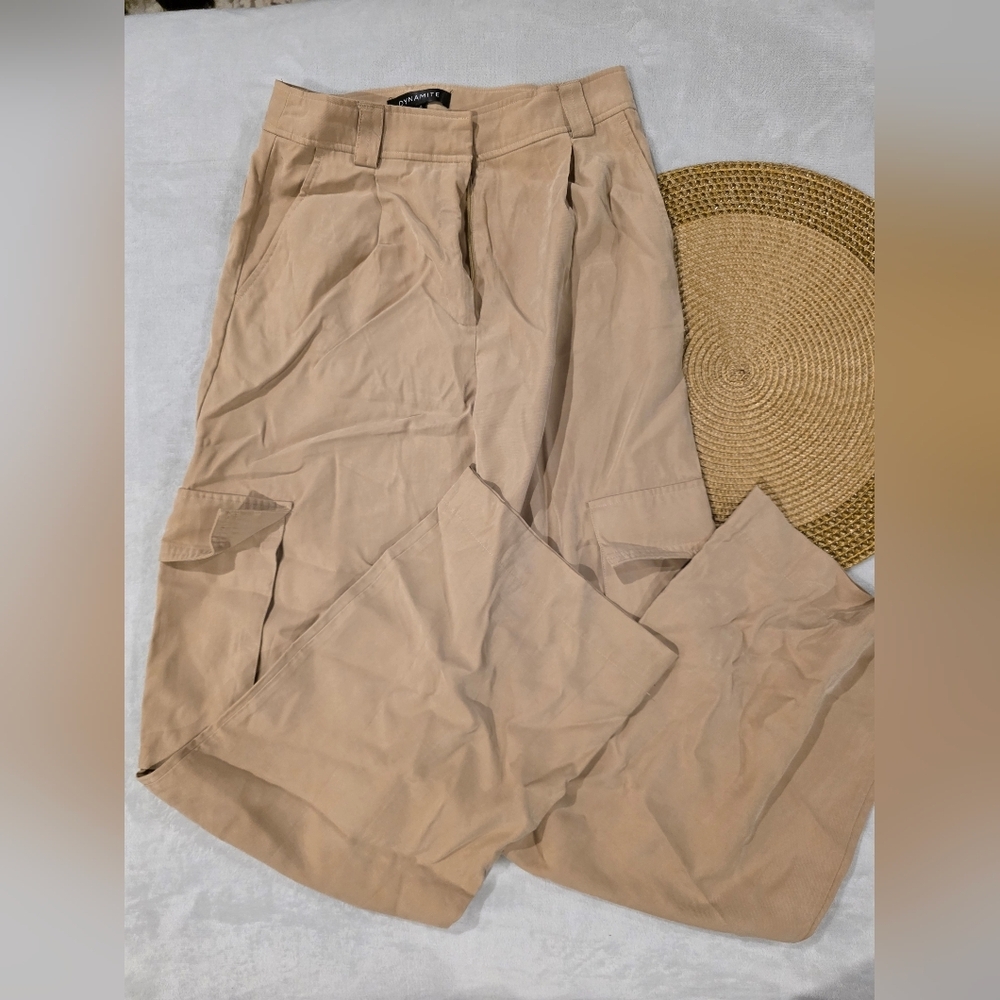Dynamite Ladies Tan Cargo Pants